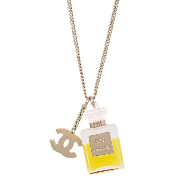 Chanel Gold Perfume Chain Pendant Necklace 04A 176182 - Picture 1 of 4